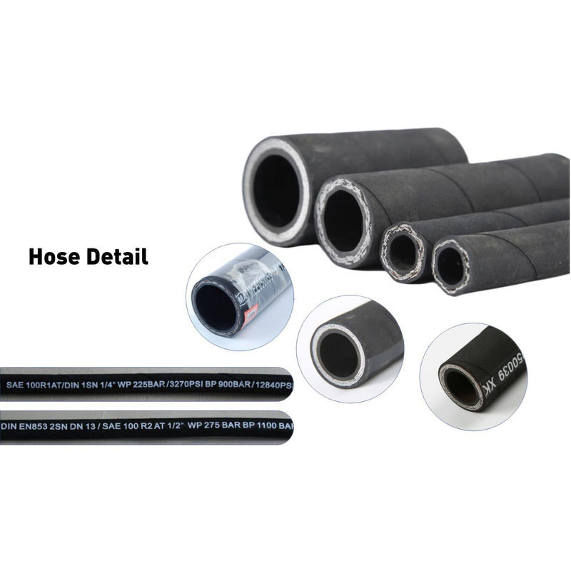 SAE 100 R12 Petrol bazlı hidrolik yağlar için yüksek basınçlı spiral hidrolik hortum