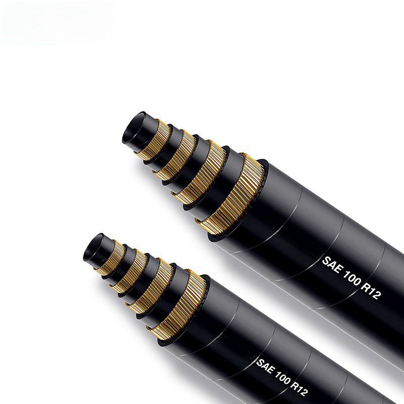 SAE 100 R12 1/4 inç 3/4 inç emme çelik tel örgülü hidrolik hortum borusu