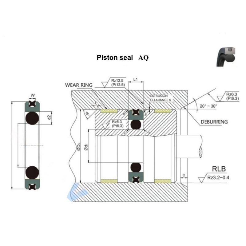 PTFE / NBR Piston Akkumülatörleri Destek Silindirleri ve Konumlandırma Silindirleri için İki Yönlü Piston Dükkanı